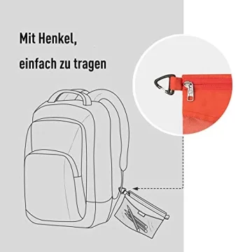 pack all 3 Pcs Water-resistant Material Zipper Pouch Set, Mesh Zipper Bags for Storage, Travel, Office (Orange)