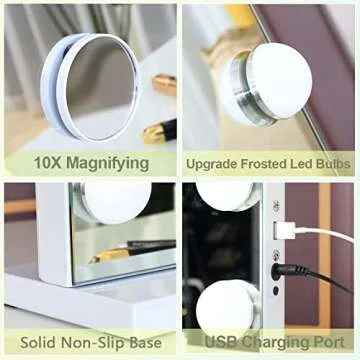 COOLJEEN Hollywood Makeup Mirror with Bluetooth and Lights