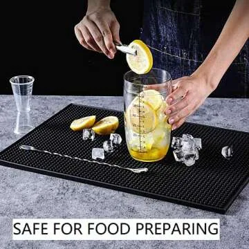WowDay Bar Mat Non-Slip Rubber Bar Mats for Countertop Bartending Bar Service Spill Mat Bar Restaurant Table Drink Mat Barber Station Mat for Hair Salon (18 * 12 * 0.4" - 2PCS)