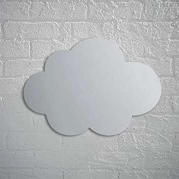 Auconda Cloud Shape Irregular Mirror, Acrylic Mirror with Wood Stand, Wall-Mount Frameless Makeup Mirror(Cloud)