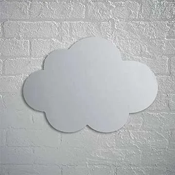 Auconda Cloud Shape Irregular Mirror, Acrylic Mirror with Wood Stand, Wall-Mount Frameless Makeup Mirror(Cloud)