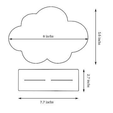 Auconda Cloud Shape Irregular Mirror, Acrylic Mirror with Wood Stand, Wall-Mount Frameless Makeup Mirror(Cloud)