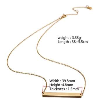 WISTIC Multi Gold Bar Necklace for Women Vertical/Horizontal Bar Pendant Necklaces with Adjustable Chain Necklace Adult Jewelry (14K Gold)