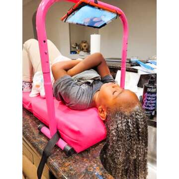 ShampooTime Shampoo Mat for Children, Toddlers, Kids with Phone Holder and Entertainment Bar| Hair Washing Mat on Sink | Hair Washing Mat for Kids| Tear-Free for Children (Deluxe, Flamingo)