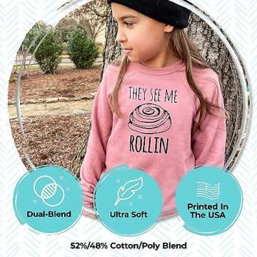 Taylor Collage, Long Sleeve Unisex Kids' Sweatshirt, Unisex Graphic Sweatshirt, Shirts with Sayings, Heather Gray or Mauve (S, Mauve)