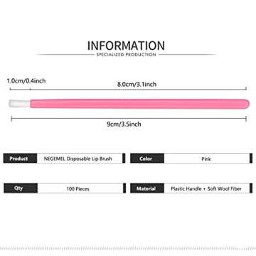 100 Pcs Disposable Makeup Lip Brushes with Soft Brush Heads - Colorful Versatile Applicators