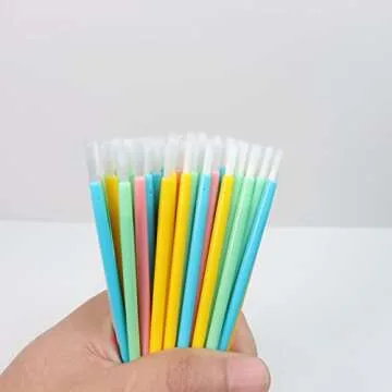 100 Pcs Disposable Makeup Lip Brushes in Mixed Colors