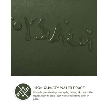 Non-Slip Leather Desk Mat, Desk Mouse Pad, Waterproof PVC Leather Desk Table Protector, Large Desk Blotter, Easy Clean Laptop Desk Writing Mat for Office/Work/Home/Decor(Olive Green, 31.5" x 15.7")