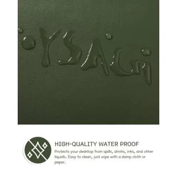 Non-Slip Leather Desk Mat, Desk Mouse Pad, Waterproof PVC Leather Desk Table Protector, Large Desk Blotter, Easy Clean Laptop Desk Writing Mat for Office/Work/Home/Decor(Olive Green, 31.5" x 15.7")