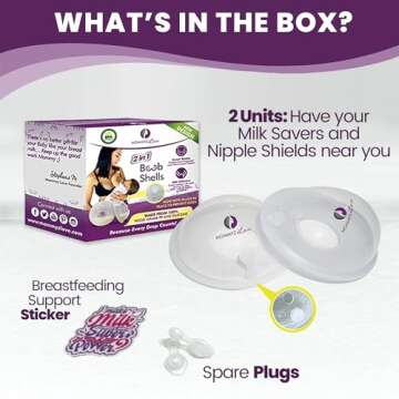 Mommyz Love Breast Shells & Milk Catcher for Breastfeeding New Model with Plugs - Breast Milk Catche...