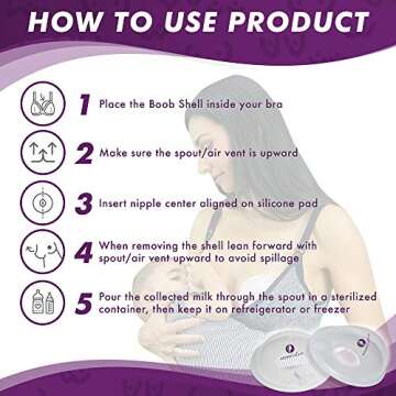 Mommyz Love Breast Shells & Milk Catcher for Breastfeeding New Model with Plugs - Breast Milk Catcher to Relieve Cracked Sore & Engorged Nipples - Breast Shells Milk Collector for Leaking Milk 2 Pack