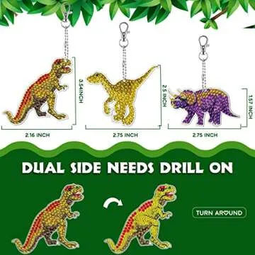 MTLEE 8 Pcs Diamond Art Keychains for Kids Arts and Crafts