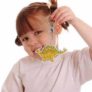 MTLEE 8 Pcs Diamond Art Keychains for Kids Arts and Crafts