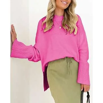 Stylish ARTFREE Hot Pink Sweaters for Women Fashion 2023