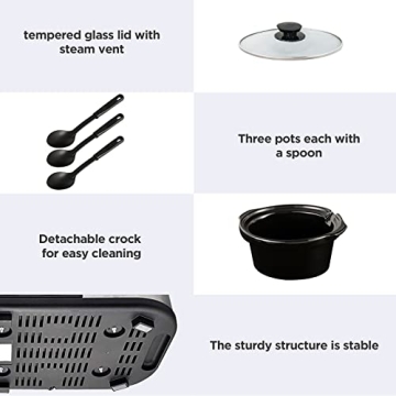 Sunvivi Triple Slow Cooker Buffet Server for Gatherings