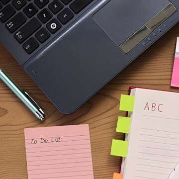 Emraw Sticky Notes Pack - Lined Self Stick Memo Pads for All