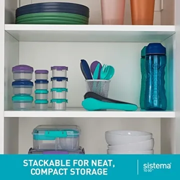 Sistema 4-Piece New Salad Dressing Containers for Lunch