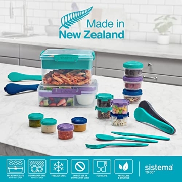 Sistema 4-Piece New Salad Dressing Containers for Lunch