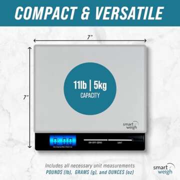 Smart Weigh Professional USPS Postal Scale with Tempered Glass Platform, Multiple Weighing Modes and...