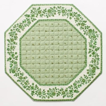 Amelie Michel French 100% Cotton Quilted Placemat - Classic Elegance for Your Table