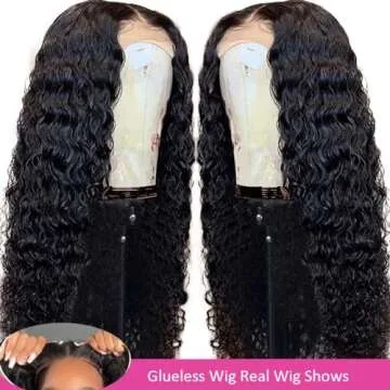 RESHOWBEAUTY Glueless Human Hair Wig - 24" Deep Wave