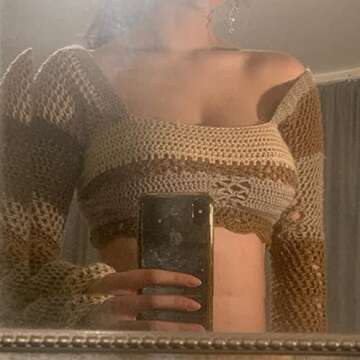 Stylish Women Crochet Knit Crop Top for 90s Streetwear