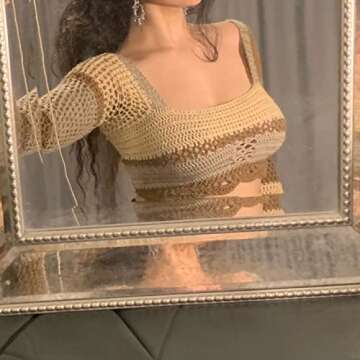 Stylish Women Crochet Knit Crop Top for 90s Streetwear