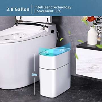 JOYBOS Motion Sensor Bathroom Trash Can for Stylish Clean