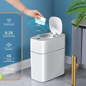 JOYBOS Motion Sensor Bathroom Trash Can for Stylish Clean