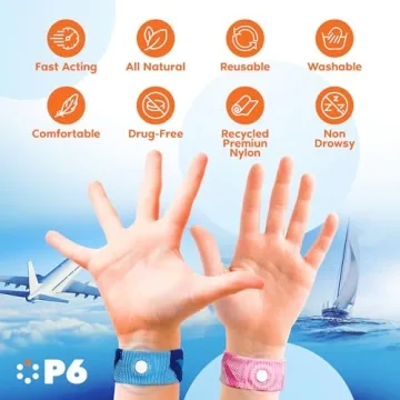 P6 Motion Sickness Bands for All Ages - Travel Nausea Relief