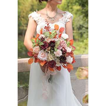 HIMIFOLO Artificial Wedding Flowers Combo Box Set for DIY Centerpieces Arrangements Bridal Bouquet T...