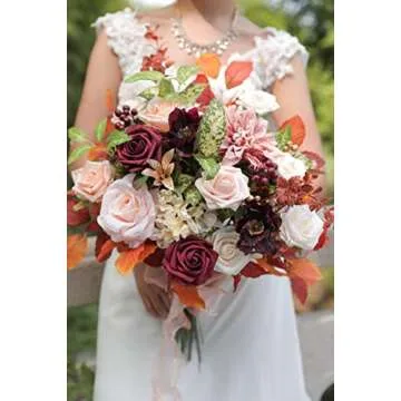 HIMIFOLO Artificial Wedding Flowers Combo Box Set for DIY Centerpieces Arrangements Bridal Bouquet Table Chair Decor Baby Shower Cake Decor Flower Strips Home Decorations