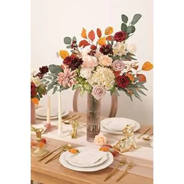 HIMIFOLO Artificial Wedding Flowers Combo Box Set for DIY Centerpieces Arrangements Bridal Bouquet Table Chair Decor Baby Shower Cake Decor Flower Strips Home Decorations