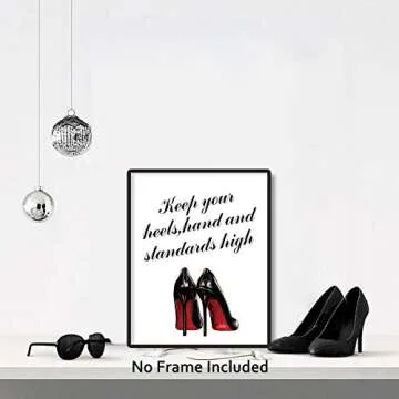 HPNIUB Fashion Inspirational Art Prints Makeup Art Set of 4 (8”X10” Canvas Fashion Women Painting,Motivational Phrases Art Poster for Women or Girls Room Home Decor,No Frame