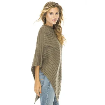 Back From Bali Olive Cable Knit Poncho for Women