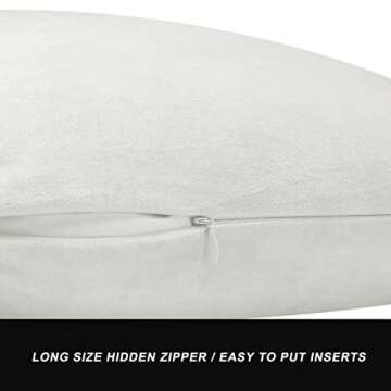 GIGIZAZA White Velvet Decorative Throw Pillow Covers for Sofa Bed 2 Pack Soft 20x20 Cushion Covers