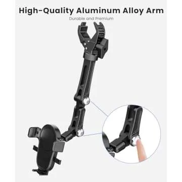 Karmus Rearview Mirror Phone Holder for Car, Rear View Mirror Phone Holder, Rotatable and Retractable Car Phone Holder Mount, Car Truck Essentials Accessories Compatible with All Cell Phones