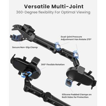 Karmus Rearview Mirror Phone Holder for Car, Rear View Mirror Phone Holder, Rotatable and Retractable Car Phone Holder Mount, Car Truck Essentials Accessories Compatible with All Cell Phones