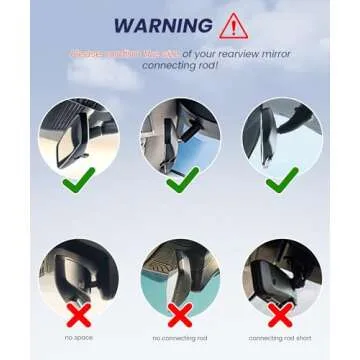 Karmus Rearview Mirror Phone Holder for Car, Rear View Mirror Phone Holder, Rotatable and Retractable Car Phone Holder Mount, Car Truck Essentials Accessories Compatible with All Cell Phones