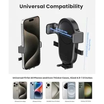 Karmus Rearview Mirror Phone Holder for Car, Rear View Mirror Phone Holder, Rotatable and Retractable Car Phone Holder Mount, Car Truck Essentials Accessories Compatible with All Cell Phones