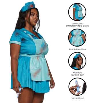 Dolls Kill Plus Size Scary Nurse Costume - Trickz N' Treatz