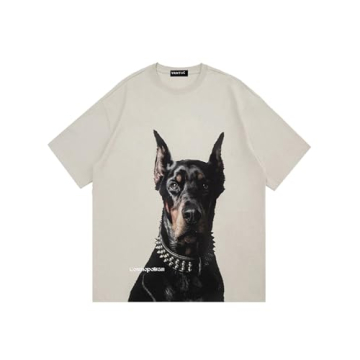 Vamtac Mens Oversized Doberman Graphic Tee - Stylish Summer Streetwear
