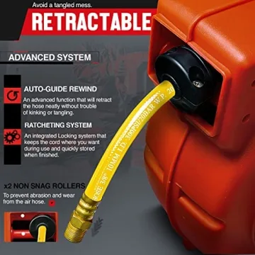 ReelWorks Retractable Air Hose Reel 3/8 Inch 50 Foot 300PSI