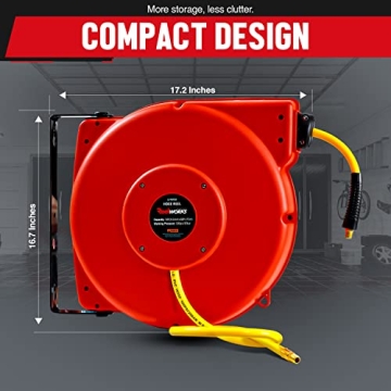 ReelWorks Retractable Air Hose Reel 3/8 Inch 50 Foot 300PSI