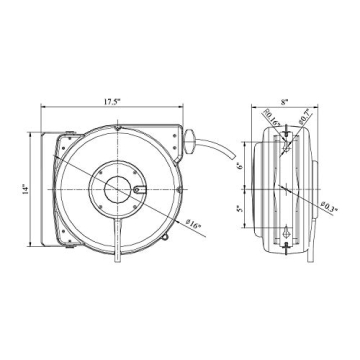 ReelWorks Retractable Air Hose Reel 3/8 Inch 50 Foot 300PSI