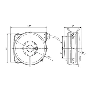 ReelWorks Retractable Air Hose Reel 3/8 Inch 50 Foot 300PSI