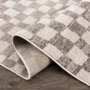Hauteloom Modern Checkered Area Rug - 2' x 3' Durable Elegance