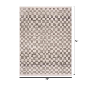 Hauteloom Modern Checkered Area Rug - 2' x 3' Durable Elegance