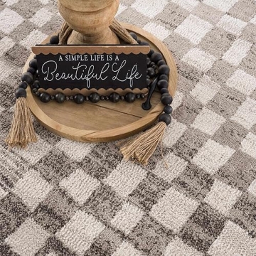 Hauteloom Modern Checkered Area Rug - 2' x 3' Durable Elegance