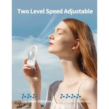 Aluan USB Rechargeable Handheld Fan Adjustable Speeds